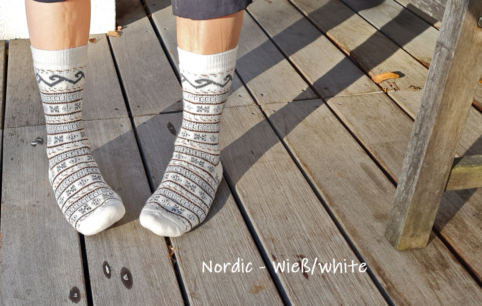 Alpaca Socks - Nordic - white
